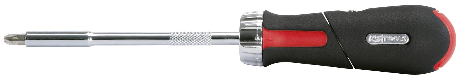 KS Tools 159.2051 1/4-inch Ergo+ Ratchet Bit Driver Revolver Grip