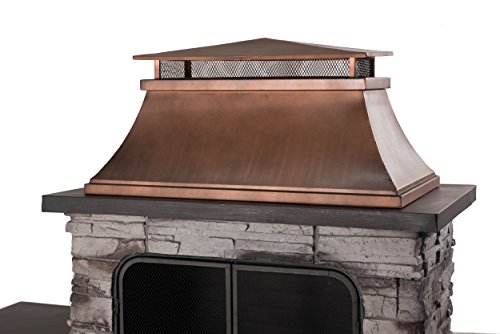 Sunjoy Bel Aire Fireplace large with two table-flats