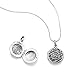 925 Oxidized Sterling Silver Open Filigree Vintage Flower Vine Round Locket Pendant Necklace, 18