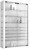 Vitrine "Bora" in Weiß mit 8 Glaseinlegeböden: Amazon.de: Küche & Haushalt
