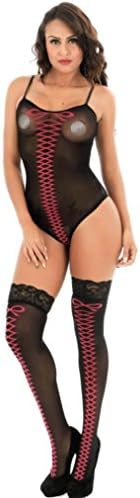 Women's Pantyhose. Fashion Sheer Lace Stockings Three Pieces Set Pantyhose Bodystockings Underwear Bodysuits (Black)