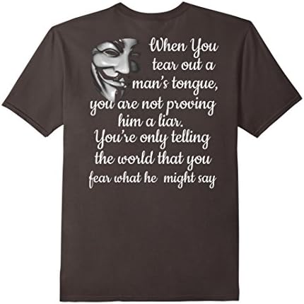 Men's Tear Out A Man's Tongue Anonymous Quote T-Shirt 2XL Asphalt