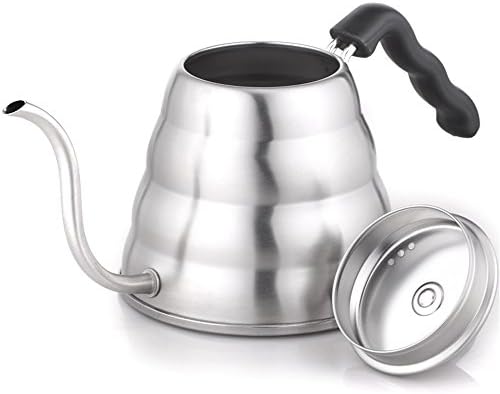 Kingnice 1.2L 5 Cup Pour Over Coffee Gooseneck Coffee Press, Stovetop Stainless Steel