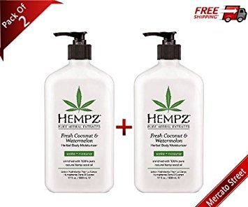 Hempz herbal body moisturizer, pearl white, fresh coconut/watermelon, 17 Ounce,pack of 2 - //medicalbooks.filipinodoctors.org