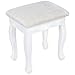 Best Choice Products Bedroom Makeup Cosmetic Beauty Vanity Hair Dressing Table Set w/ Adjustable Oval Mirror, Padded Stool Seat, 5 Drawer Storage Organizers - White