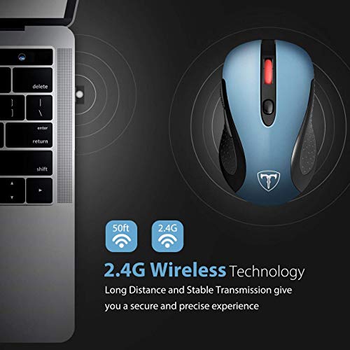 VicTsing Computer Wireless Mouse, 2.4G Portable USB Mouse Ergonomic Mouse- Fit Your Hand Nicely, 5 Adjustable DPI Levels, Page Down/Up Buttons, 20 Months Battery Life, Designed for PC, Desktop, Laptop