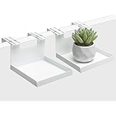 AKBFOX Office Small Cubicle Shelf Storage Organizer Floating Corner Rack Hanging Mini Shelf Adjustable Home Office Essentials for Small Planter Statue Decor Photo Frame 2 Pack