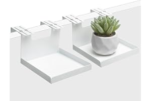 AKBFOX Office Small Cubicle Shelf Storage Organizer Floating Corner Rack Hanging Mini Shelf Adjustable Home Office Essentials for Small Planter Statue Decor Photo Frame 2 Pack