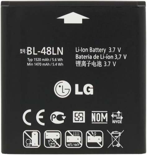 LG EAC61700601 Lithium Ion Battery for LG BL-48LN - Original OEM - Non-Retail Packaging - Black LG EAC61700601 Lithium Ion Battery for LG BL-48LN - Original OEM - Non-Retail Packaging - Black