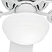 Hunter Fan 52in White Finish Low Profile Ceiling Fan Cased White Glass Light Kit (Renewed) (White)