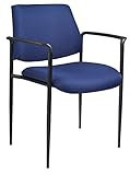 Boss Square Back Diamond Stacking Chair with Arm, Blue