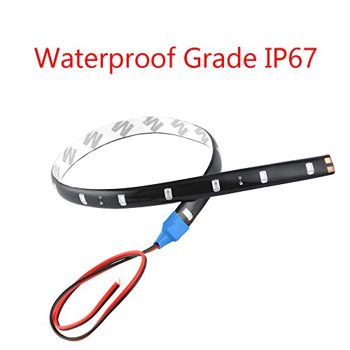 Etopars 5 X Red 12V 15 Led 30cm Car Auto Vehicle Grille Flexible Waterproof Underbody Light Strip