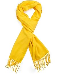 Plum Feathers Super Soft Luxurious Cashmere Feel Winter Scarf (Yellow)