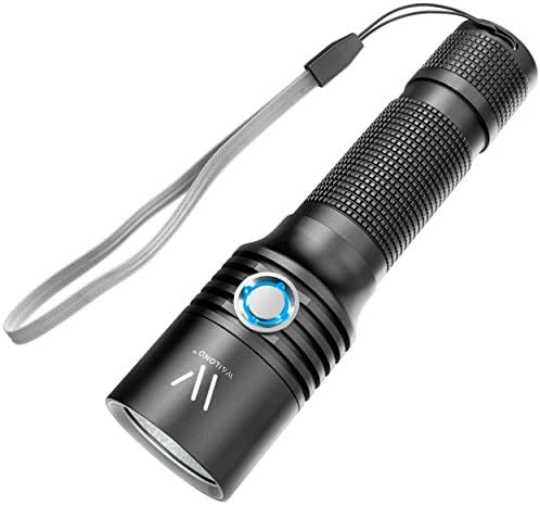 Wailond U8 LED Flashlight, USB Rechargeable (18650 Battery Included), Super Bright 900 Lumens CREE LED, Water Resistant, 5 Light Modes, Best Camping, Outdoor, Emergency Flashlights