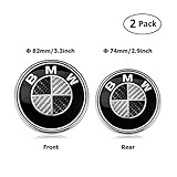 Accarparts Black Emblem for BMW Replacement Hood or Trunk Emblem Logo Front 82mm Rear 74mm For BMW E30 E36 E34 E60 E65 E38 X3 X5 X6 3-Series 5-Series 6-Series 7-Series (2 Pack)