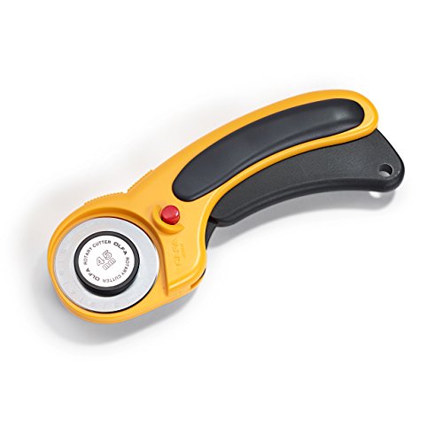 Prym 611393 Rollschneider Comfort 45 mm | Stoffschneider mit ergonomischem Soft-Griff | Fuer praezise Schnitte durch Stoff, Papier & Leder | Ideal fuer Rechts- & Linkshaender | Gelb