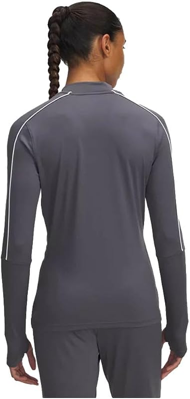 Camisola intermédia Challenger para mulher, T-shirt de manga comprida, macia e confortável com buracos no polegar, sweatshirt desportiva para treino e atividade físicaCastlerock / / Branco, MD