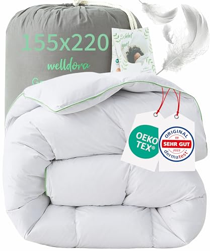 Welldora Komfort Bettdecke 155x220 Winter | Extraweiche Federn & Daunen