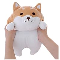 Diligencer Soft Large Kawaii Corgi Pillow for Amuse Stuffed Animal Giant Toy Doll Brown Round Eye 21.65 Inch (55 cm)