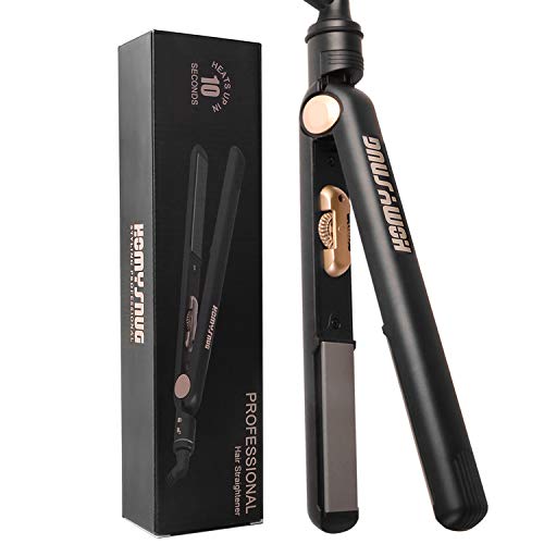 Flat Iron, HomySnug Professional Hair Straightener, 10s Get Salon Heat 450℉, Tourmaline Ceramic Flat Iron, Straightening and Curling 2 in 1 for All Hair Types, 1 inch