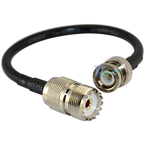 8 inch RF UHF SO-239 Female Jack to BNC Male Plug Adapter jumper Pigtail Cable RG58
