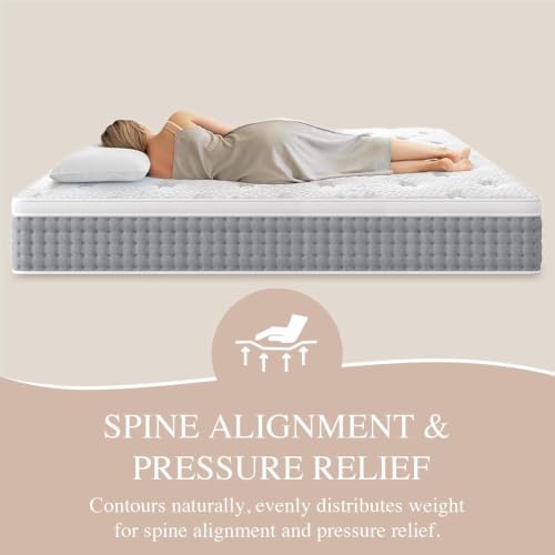 BedStory Double Mattress Firm, 6 Inch Deep Sleep Full Size Hybrid Mattress with Upgraded Coils for Extra Hip ＆ Lumbar Support, Spine Alignment, Fiberglass-Free, CertiPUR-US Certified, 365-Night Trial