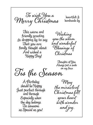Tis The Season Merry Christmas Sayings Sentiments Phrase Happy Birthday Greetings Rubber Clear Stamp/Seal Scrapbook/Photo Decorative Card Making Clear Stamp