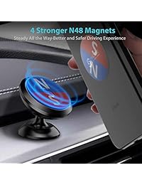Syncwire Soporte magnético para teléfono móvil para coche, soporte de salpicadero de coche ajustable 360° compatible con iPhone, Samsung, LG, GPS, Mini Tablet y más