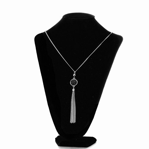 Multi Link Tassel End Statement Y Necklace Snake Chain Neck Pendant for Lady