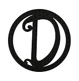 Evergreen Black Embossed Outdoor Safe Felt Monogram D Letter Insert