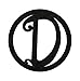Evergreen Black Embossed Outdoor Safe Felt Monogram D Letter Insert