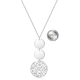 Jewlikee Long Silver Necklaces for Women Large Disc Sweater Pendant Boho | Long Necklace Trendy Sterling Silver Chain Jewelry Daughter Valentines Birthday Mothers Day Winter Holiday Christmas Gift