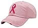 Funky Junque Women’s Breast Cancer Awareness Pink Ribbon Logo Hope Shredded Baseball Hat Cap