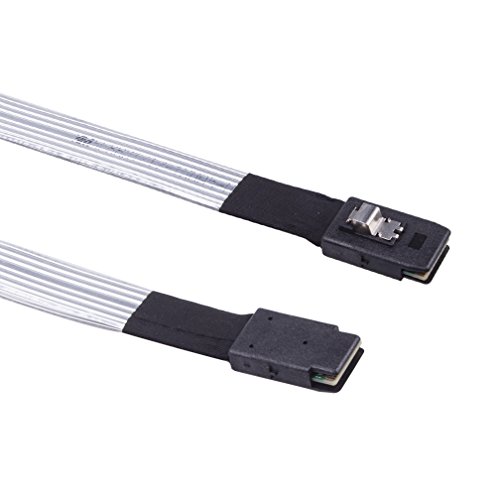 ipolex Mini SAS SFF-8087 Internal Cable with Sideband - 90 Degrees Angle Twinax Cable - Foldable - Flexible - 0.8m (2.6ft)