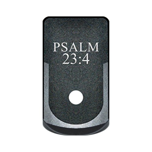 Bastion Aluminum Finger Extension Grip Floor Base Plate EXT for Glock 43 G43 9mm - PSALM 23:4 TEXT