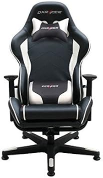 Amazon Com Dxracer Video Gaming Chair Dfs Fa08 Nw Newedge Edition Tv Lounge Chair Esports Chair Ergonomic Design Furniture Playroom Movie Rocker Console Gaming Chair Black White Furniture Decor