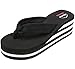 Alpine Swiss Womens Wedge Sandals Striped Platform Thong Flip Flops Black 8 M US