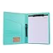 Padfolio Portfolio Folder with Pen - Geila PU Leather Resume Portfolio - Interview/Legal Document Organizer & Business Card Holder for Business School Office Conference - 8.5 x11In Writing Pad, Blue