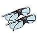 APEMAN 3D Glasses Ultra-Clear HD 144 Hz DLP Link 3D Active Rechargeable Shutter Glasses for All 3D DLP-Link Projectors - Two Pack