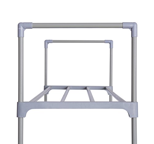 Homebi 4-Tier Shoe Rack Metal Shoe Tower 20-Pair Shoe Storage Organizer Unit Entryway Shelf Stackable Cabinet with 4 Tiers Durable Metal Shelves,35.6" W x 12.0" D x 33.27" H (Grey)