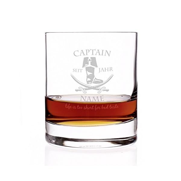 Herz & Heim® Rum Glas - Captain - mit Gratis Gravur des Namens u. Geburtsjahr