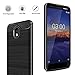 Dretal Nokia 3.1 Case, Carbon Fiber Shock Resistant Brushed Texture Soft TPU Phone case Anti-Fingerprint Flexible Full-Body Protective Cover for Nokia 3.1 (2018) (Black)