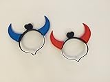 Halloween Horn LED Lights - Great For Costumes Assesories, Parties, Tick or Teating or Having Fun - 2 Pack With Devil Red & Blue