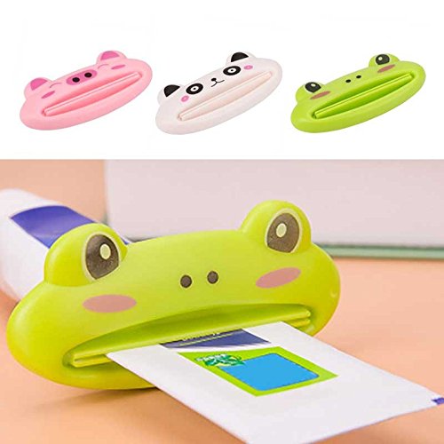 Sacow  Bathroom Home Tube Rolling Holder Squeezer Easy Cartoon Toothpaste Dispenser (Green) - Thumbnail 6