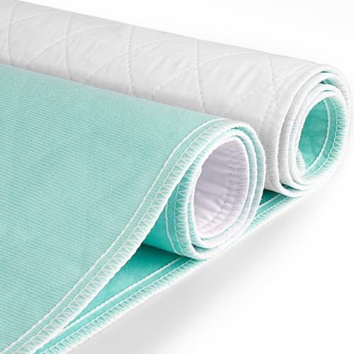 View 1 of CoolShields Waterproof Bed Pads Incontinence 34'' x 52'' (4 Pack) Washable Reusable Bedwetting Mattress Protector Pad for Kids, Adults, Elderly, and Pets