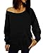 LYXIOF Womens Off Shoulder Sweatshirt Slouchy Shirts Sexy Long Sleeve Pullover Tops