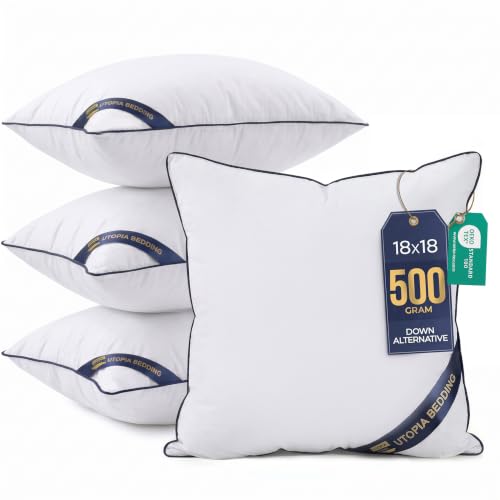 Cuscini, Imbottitura per Letto e Come Cuscino decorativi, cuscino per divano, cuscini decorativi (4, Bianco, 45x45 cm)