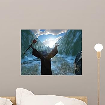 Wallmonkeys Moses Parting The Red Sea Wall Decal Peel and Stick Graphic WM254882 (18 in W x 14 in H)