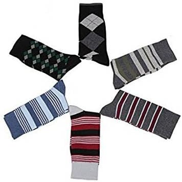 Wayli Men's 6 Pack Cotton Crew Socks (Men's socks)