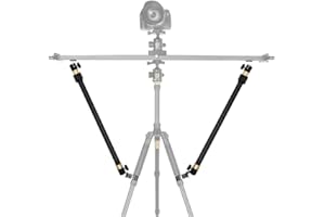 Fotoconic Camera Slider Support Arm, Tripod Support Rods for Increasing Stability in Aluminum Alloy, Extendable Pole for Slider Rail Track with C Clamp and Ballhead (2 Arms in)